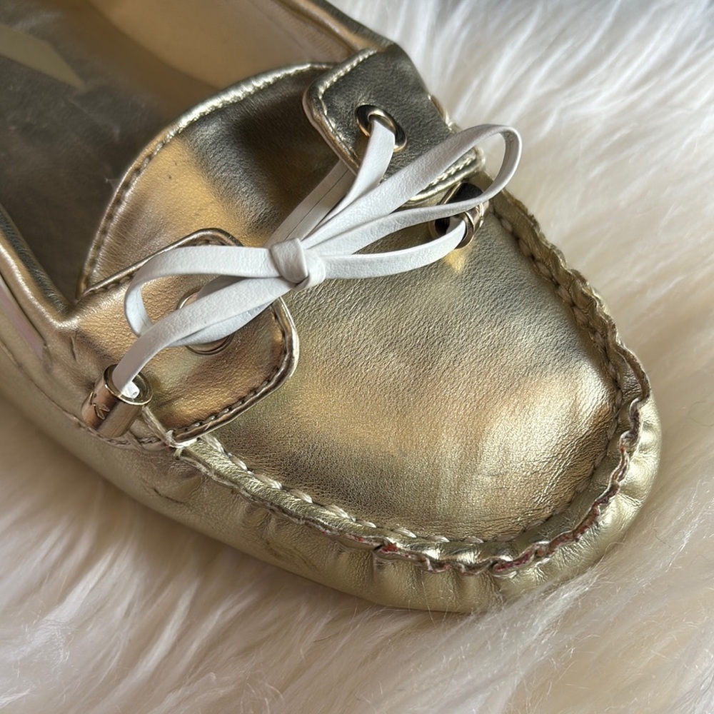 MK Sports Metallic Loafers with Bow Detail, size 6; 7